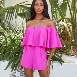 COPY - Love Buzz Pocketed Off The Shoulder Romper from Vici